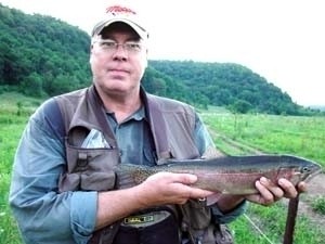 Photo of Trout Caught by Len with Mepps See Best Plain Single Hook in Wisconsin