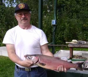 Photo of Salmon Caught by Ted with Mepps Aglia & Dressed Aglia in Alaska