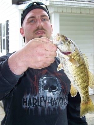 Photo of Bass Caught by Shaun  with Mepps Aglia Long in Ohio