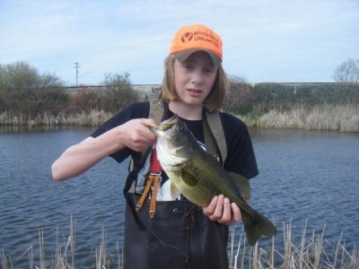Photo of Bass Caught by Gabe with Mepps Aglia Long in Michigan