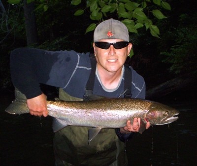 Photo of Steelhead Caught by Ted with Mepps  in Indiana