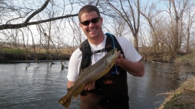 Photo of Trout Caught by Sam with Mepps Aglia & Dressed Aglia in Wisconsin