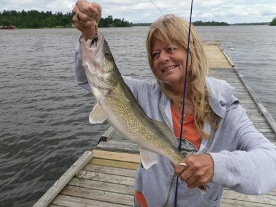 Photo of Walleye Caught by Becky with Mepps Aglia & Dressed Aglia in Ontario