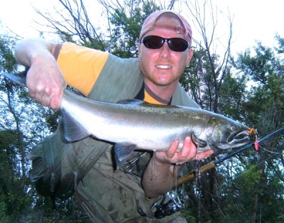 Photo of Salmon Caught by Ted with Mepps Aglia & Dressed Aglia in Indiana