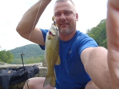Photo of Bass Caught by Eric with Mepps Aglia & Dressed Aglia in Virginia