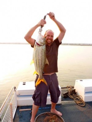 Photo of Tiger Fish Caught by Adam with Mepps Aglia Long in Zimbabwe