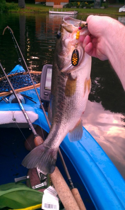 Photo of Bass Caught by Ryan with Mepps Black Fury in Maine