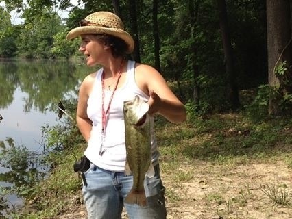 Photo of Bass Caught by Amy with Mepps Aglia & Dressed Aglia in Kentucky