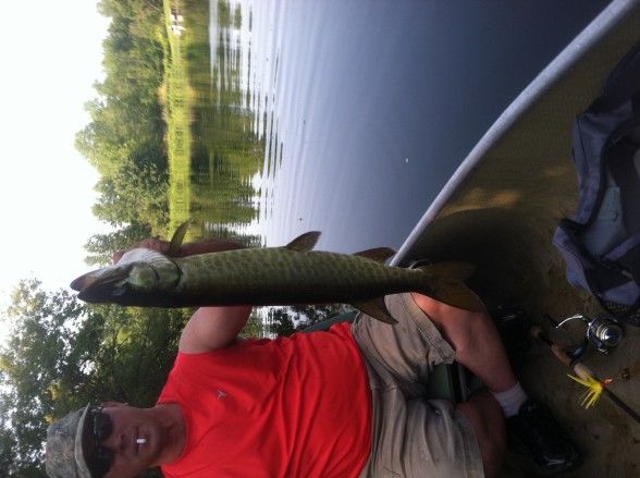 Photo of Musky Caught by Alexander with Mepps Aglia Long in New York