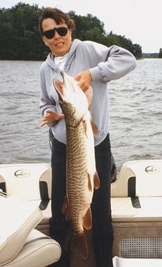 Photo of Musky Caught by Sharon with Mepps Musky Killer in Indiana