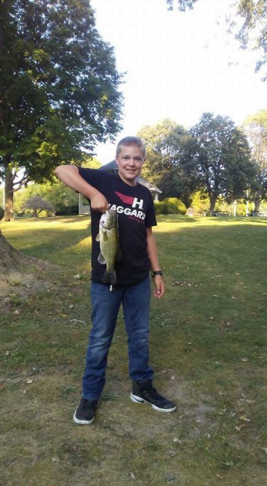 Photo of Bass Caught by Kyler with Mepps Timber Doodle in Wisconsin