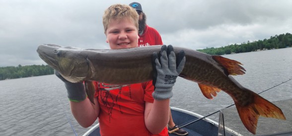Photo of Musky Caught by Aiden with Mepps Musky Killer in Wisconsin