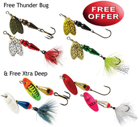 Get a FREE Mepps Thunder Bug & Xtra Deep Spinner