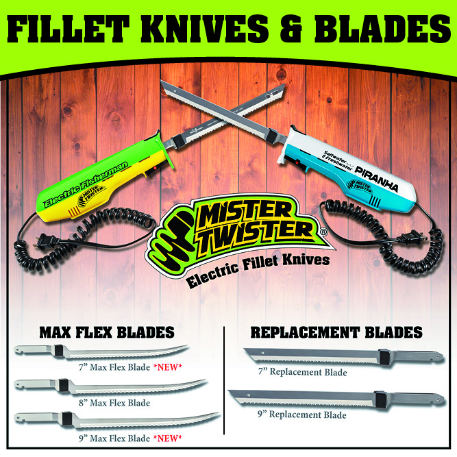 Mister Twister Electric Fisherman Fillet Knife & Replacement Blades