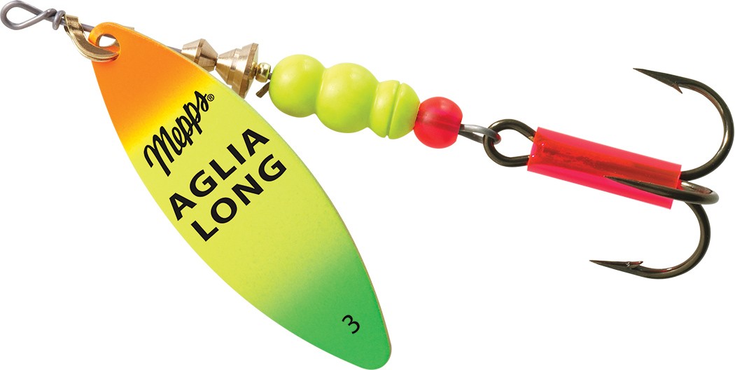 Mepps Aglia Long Spinner Lure with Dressed Hook, Firetiger, 1/4 oz