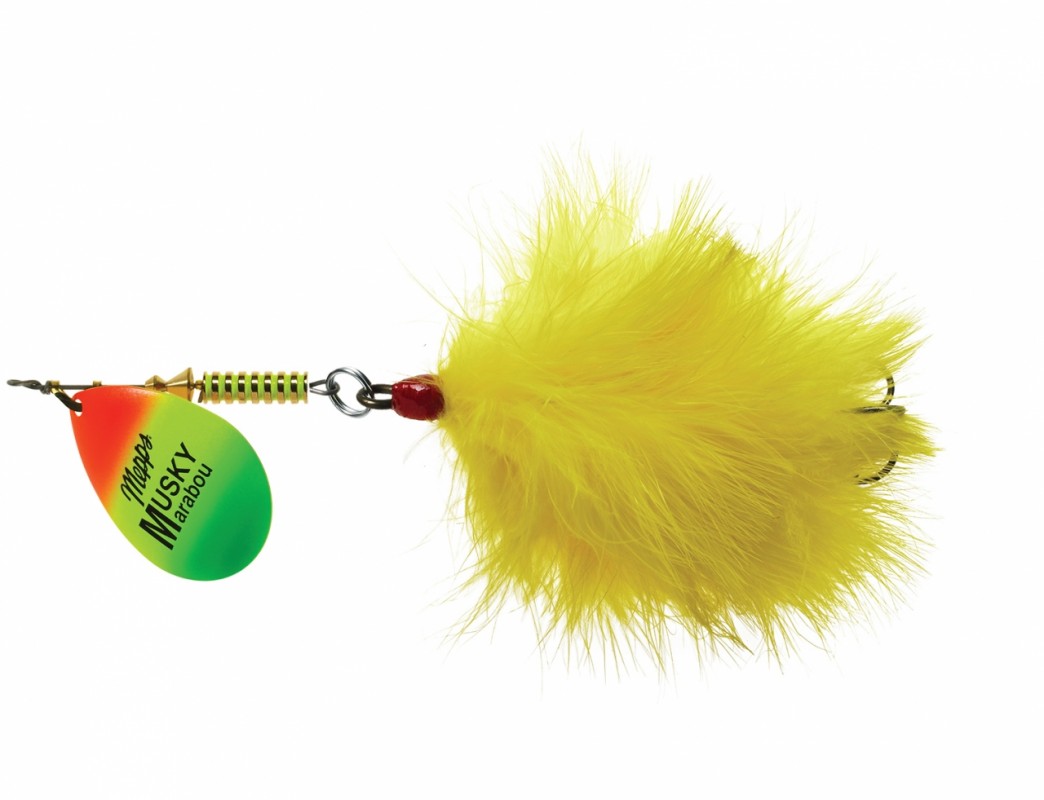 Tied Bucktail and Marabou Treble Hooks for Muskie Pike fishing