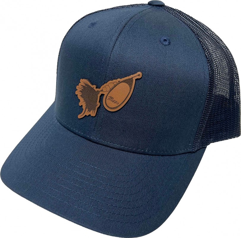 Navy/Navy Mesh Mepps Cap with a laser engraved patch - Order Today