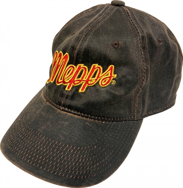 Rugged Brown Mepps Cap with large logo - Order Today