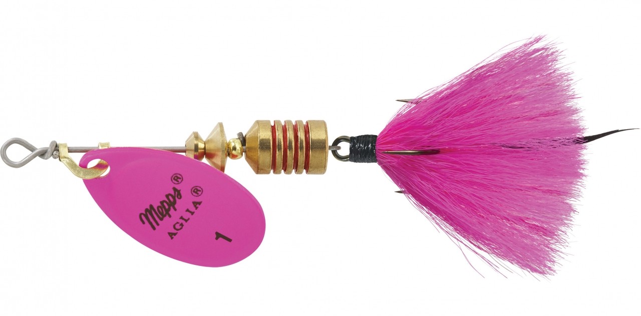 Mepps Aglia Dressed Treble Spinner Hot Pink 1/8 Oz-img-0