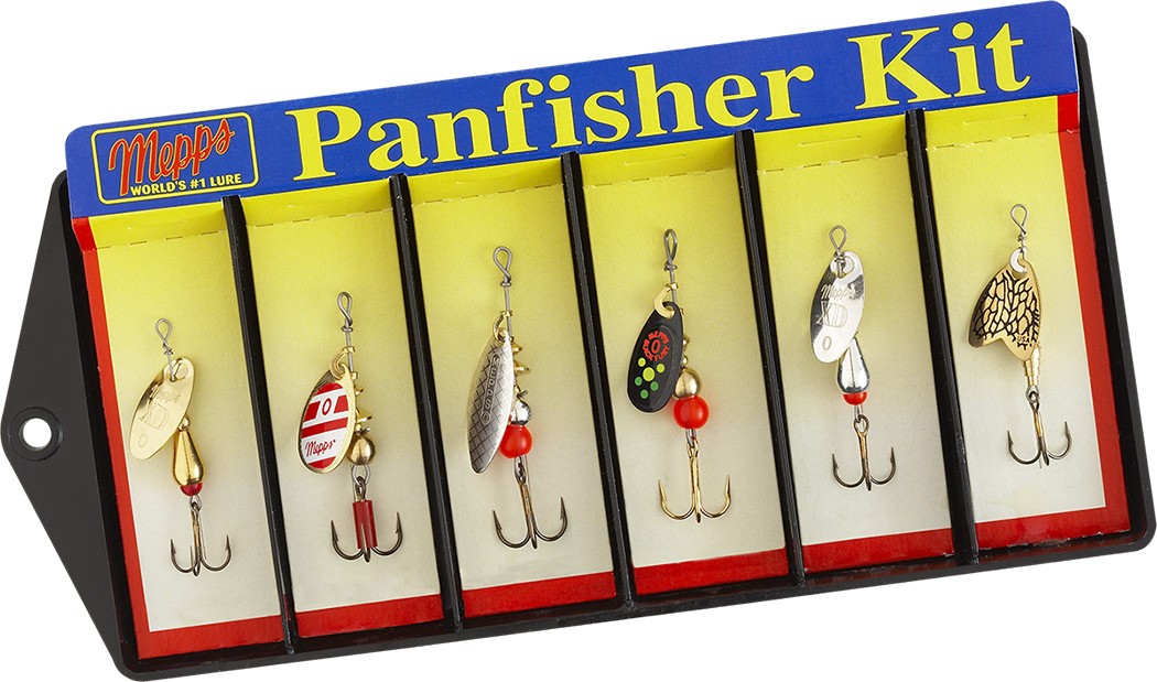 The Panfisher Kit plain lure assortment is Mepps most popular 6-lure panfish  kit, for those who prefer fishing spinners and spoons with a plain treble  hook. Fishing Lure