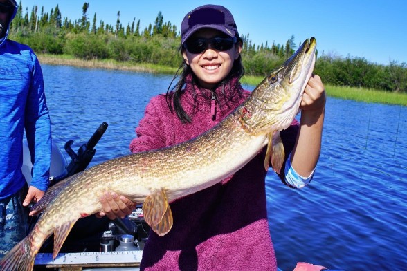 Photo of Pike Caught by Jasmine with Mepps Musky Killer in Manitoba
