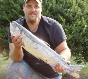 Photo of Steelhead Caught by Dannie with Mepps Black Fury in Indiana