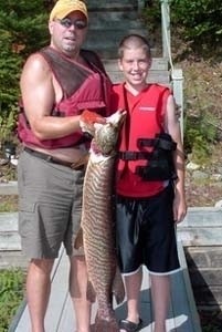 Photo of Musky Caught by Tyler with Mepps Black Fury in Wisconsin