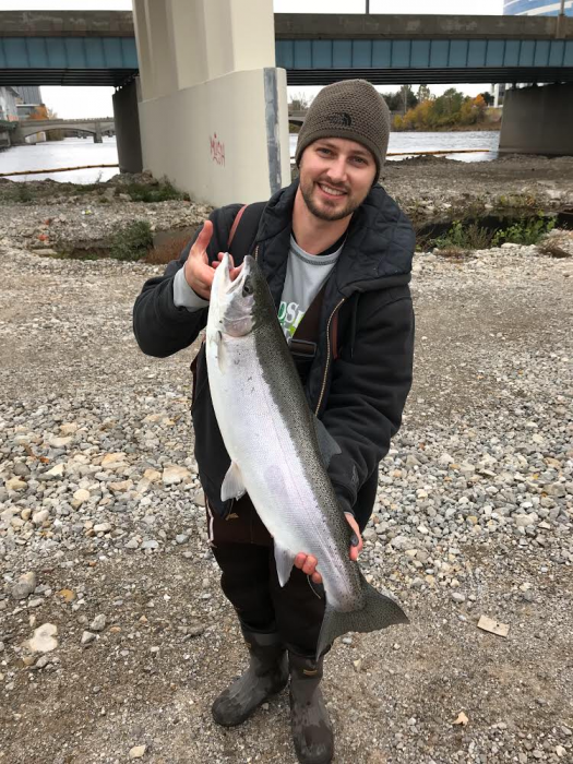 Photo of Steelhead Caught by Tyler with Mepps Aglia BRITE in Michigan