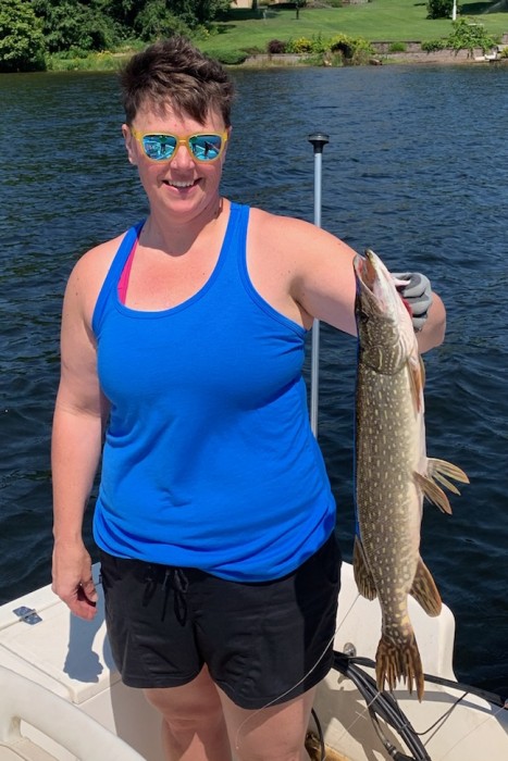 Photo of Pike Caught by Heather with Mepps Black Fury in Michigan