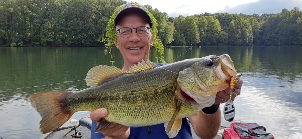 Photo of Bass Caught by Joe with Mepps Aglia & Dressed Aglia in Maryland