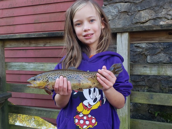 Photo of Trout Caught by Lucy with Mepps Aglia & Dressed Aglia in Maryland