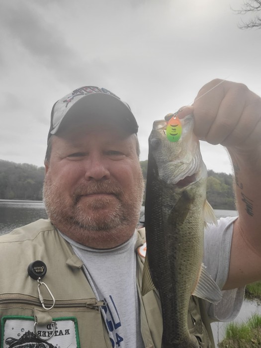 Photo of Bass Caught by James with Mepps Aglia & Dressed Aglia in Ohio