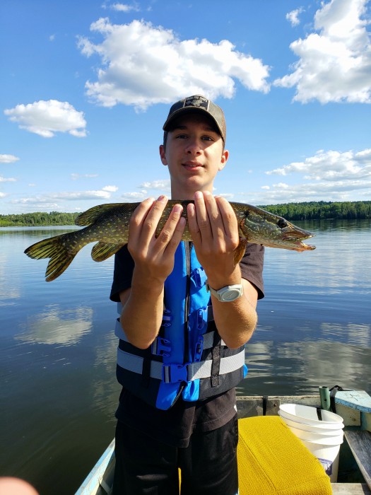 Photo of Pike Caught by Caleb with Mepps Syclops in Ontario