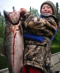 Photo of Salmon Caught by Lewis with Mepps Syclops in Alaska