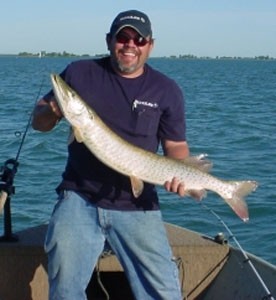 Photo of Musky Caught by Tim  with Mepps Giant Killer Sassy Shad in Michigan