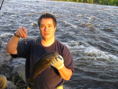 Photo of Bass Caught by Jean-Marc  with Mepps Aglia & Dressed Aglia in Quebec