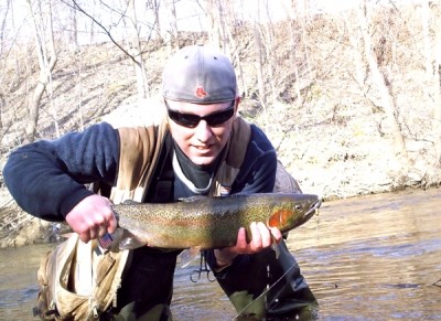 Photo of Steelhead Caught by Ted with Mepps Aglia & Dressed Aglia in Indiana