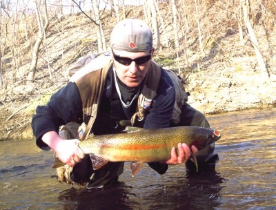 Photo of Steelhead Caught by Ted with Mepps Aglia & Dressed Aglia in Indiana