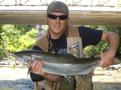 Photo of Steelhead Caught by Ted with Mepps  in Indiana