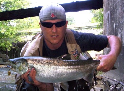 Photo of Salmon Caught by Ted with Mepps  in Indiana