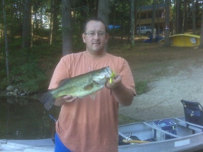 Photo of Bass Caught by Mark W with Mepps Black Fury in Maine