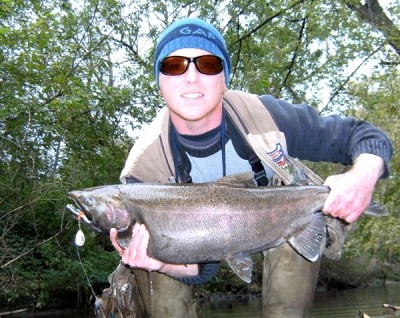 Photo of Salmon Caught by Ted with Mepps Aglia & Dressed Aglia in Indiana