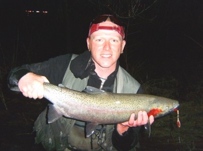 Photo of Steelhead Caught by Ted with Mepps Aglia & Dressed Aglia in Indiana