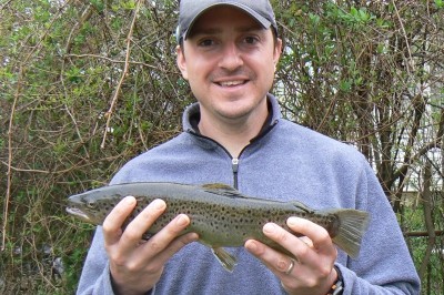 Photo of Trout Caught by Christian with Mepps Aglia & Dressed Aglia in Pennsylvania