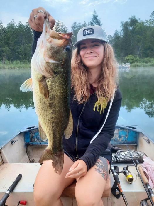 Photo of Bass Caught by Cheyenne with Mepps Aglia & Dressed Aglia in Wisconsin
