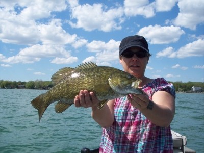 Photo of Bass Caught by Judy  with Mepps Aglia & Dressed Aglia in Michigan