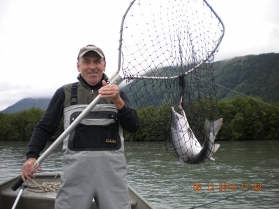 Photo of Salmon Caught by Frank with Mepps Flying C in Alaska