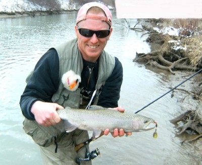 Photo of Steelhead Caught by Ted with Mepps Aglia & Dressed Aglia in Indiana