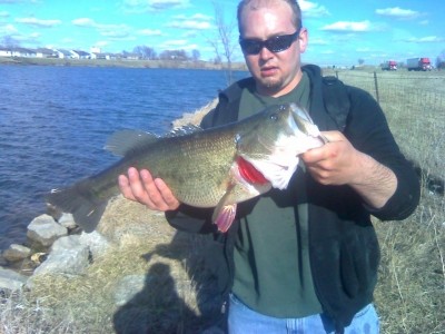 Photo of Bass Caught by Grant with Mepps Aglia & Dressed Aglia in Illinois
