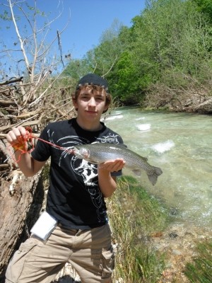 Photo of Trout Caught by Jordan with Mepps Black Fury in Missouri